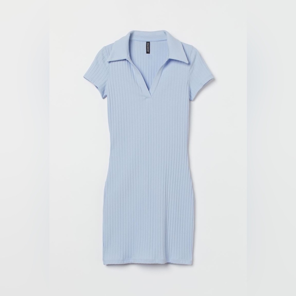 NWOT H&M Collared Ribbed Dress